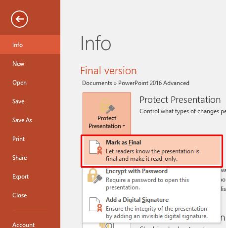 PowerPoint 2016 Advanced Page 152 You will see a