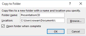 PowerPoint 2016 Advanced Page 160 displayed. Click on the OK button. You may see the following dialog box displayed.