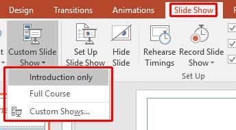 PowerPoint 2016 Advanced Page 22 Select Introduction Only.