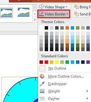 PowerPoint 2016 Advanced Page 71 Changing the colour and weight of a video border Open a presentation called Video Borders.