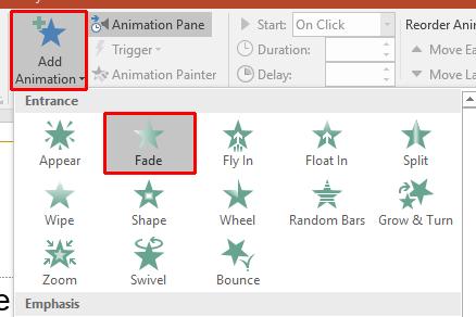 PowerPoint 2016 Advanced Page 84 Click on the Add Animation