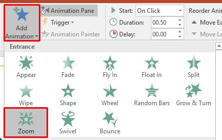 PowerPoint 2016 Advanced Page 85 You will now see three animations displayed within the