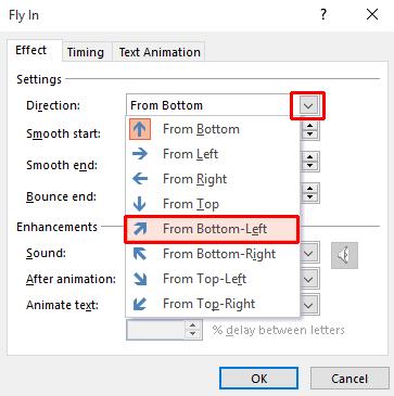PowerPoint 2016 Advanced Page 88 Within the Bounce End