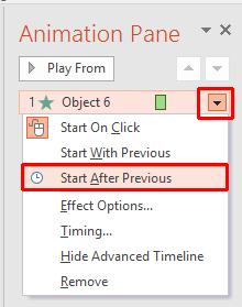 PowerPoint 2016 Advanced Page 99 Within the Animation Pane, click