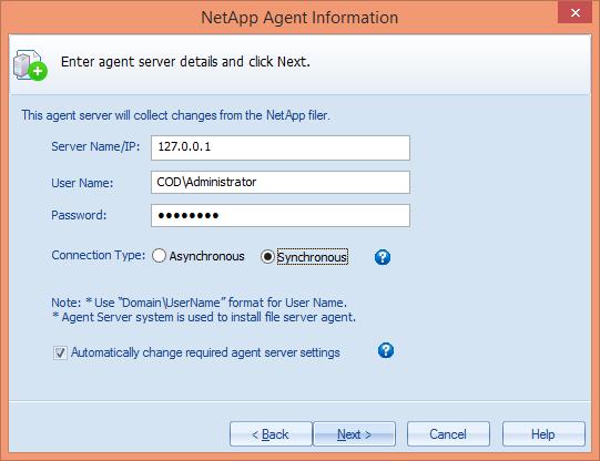 Figure 26: NetApp Agent Information NOTE: You can install the agent on another system apart from NetApp Filer.