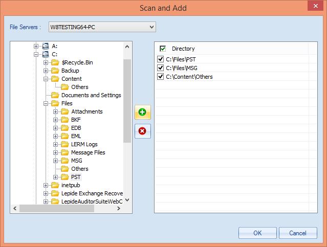Scan: Select this option to scan the File Server and select the directories from the list.
