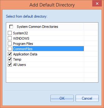 Left Panel. You have to expand the nodes to access the directories. Select a directory and click icon to add it. In the Right Panel, you can uncheck the directories which you do not want to add.
