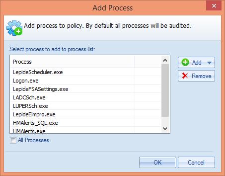 It takes you back to Add Process dialog box that now shows the list of
