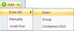 Figure 83: Options to add the user accounts a.