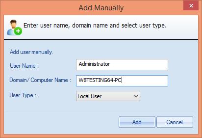 Figure 87: Add user manually Follow the steps below to add a user manually. i. Enter the username. ii.