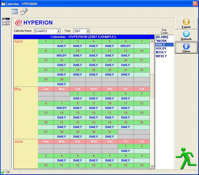 Run Method The Run Method controls when a Job Event will be available for execution. There are Multiple ways a Job Event can be run to control the days or dates: *CAL - Calendar. *DATE - Date.