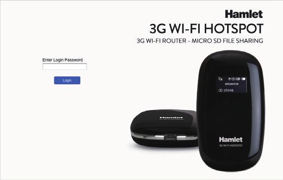 The login page to the web configuration will appear. 3. To access the router configuration, enter your password (hamlet) and click the Login button.