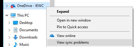 15. You can also accomplish this by right clicking on your OneDrive IEWC folder and selecting view sync problems. 1. Right Click 2. Left Click 16.