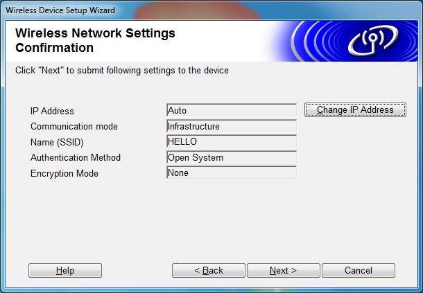 Follow the on-screen instructions for entering the Name (SSID), and then click [Next]. 13-1 Enter the Network Key you noted in MEMO page 21 and then click [Next].