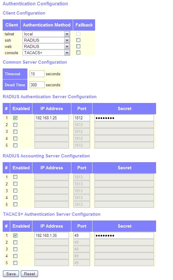 CHAPTER 4 Configuring the Switch Configuring Authentication for Management Access and 802.1X WEB INTERFACE To configure authentication for management access in the web interface: 1.