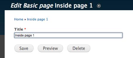 Changing a page title To change a page title, click in the Title box (see below) and edit the page title. A page title is required.