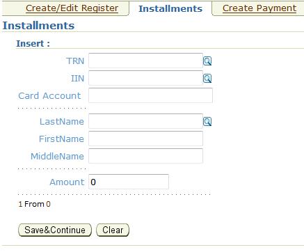 After saving all depositors, click «Payment» form.