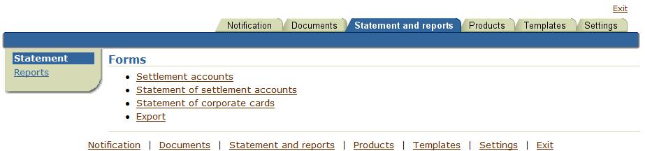To create an extract on settlement accounts, go to «Extract on settlement accounts» form Choose the type of report, period, account