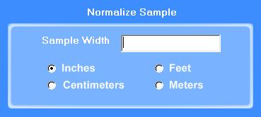 NORMALIZE SAMPLE Normalize Sample allows you to record the width of the samples being tested. It also what the Normalize Data feature uses to calculate force per width.