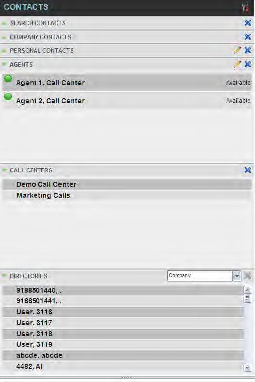 6 Manage Contacts You use the Contacts pane to perform call and monitoring operations on your contacts as well as to manage your contacts directories.