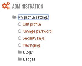 Under Administration choose My profile settings.
