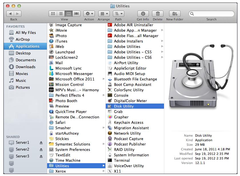 Mac OS X 1. If your disk drive is unformatted, a dialog box will appear, stating that the computer cannot read the disk. Click on Initialize to open the Disk Utility application.