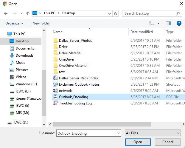 s File Explorer window. Choose the file you d like to upload and click Open.