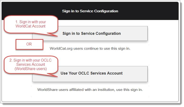 Service Configuration Guide Last updated 1/13/2017 Sign in to Service Configuration Sign in to Service Configuration to configure settings for your institution(s). There are two ways to sign in.