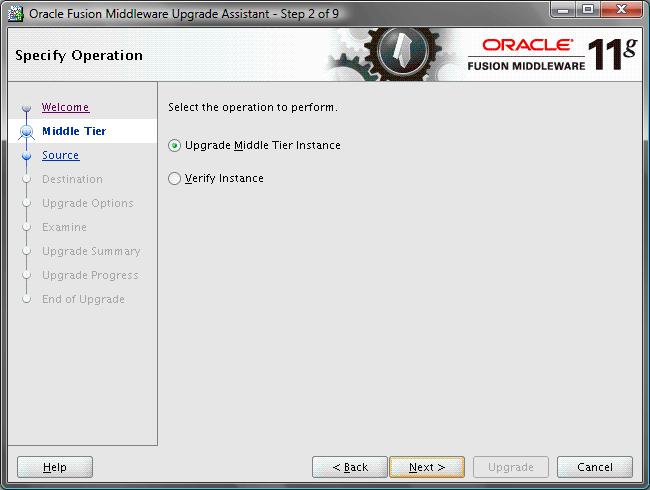 The options available in the Upgrade Assistant are specific to the Oracle home from which it started.
