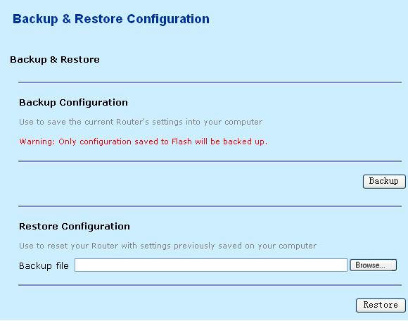 3.9.2 Back & Restore Choose Admin > Back & Restore and