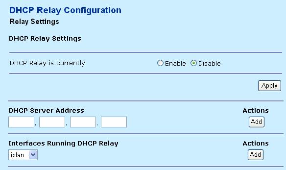 transparent. It is prohibited to run the DHCP server and the DHCP relay simultaneously. The following table describes the parameters of this page.