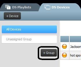 d. To select a playlist for a single device, click the playlist field for that device and choose a playlist from the pull-down list.