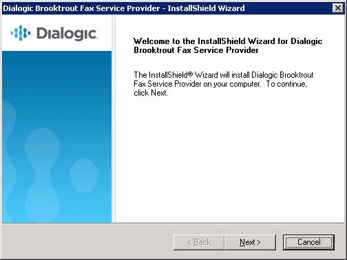 Installing the Brooktrout FSP Software Before installing your Fax Service Provider (FSP) software, log onto your system with full administrative privileges.