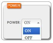 Power On/Off The unit can be powered on or off (stand-by mode) from this tab.