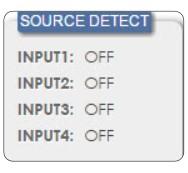 ON. If no source is detected on that input, it will display OFF.