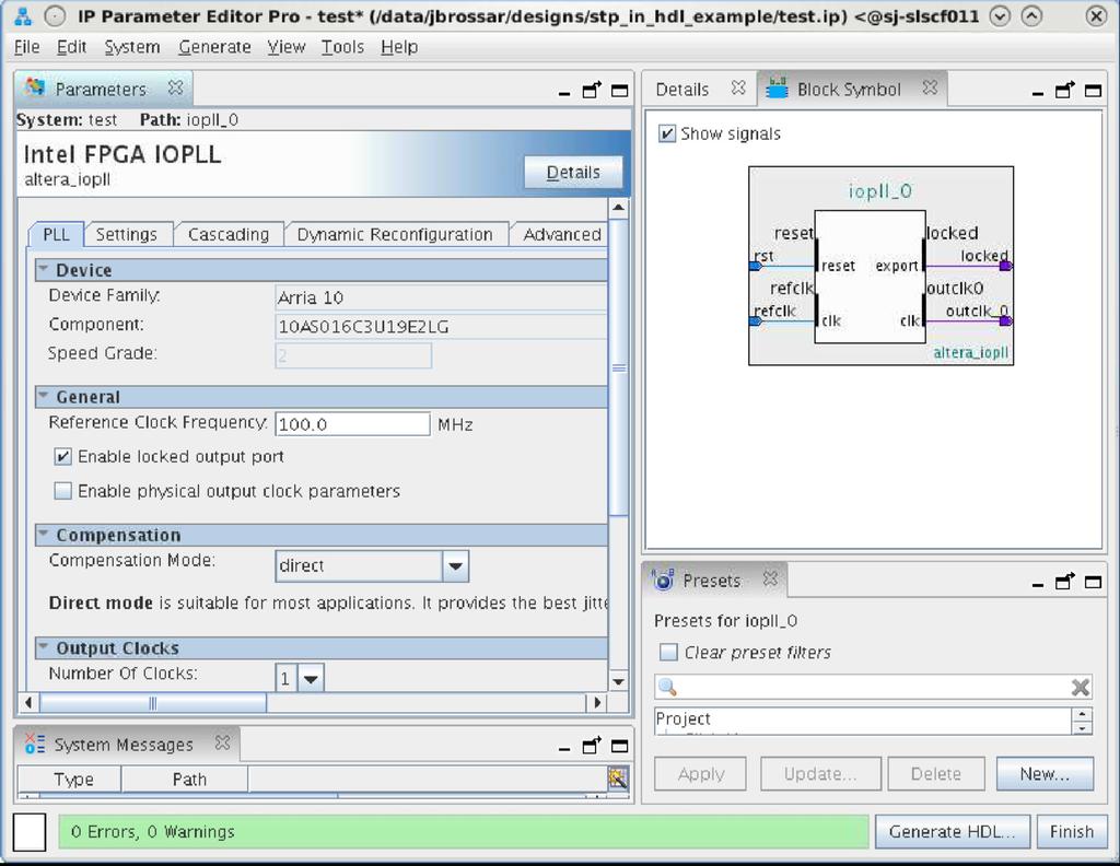 1 Figure 10. IP Parameter Editor (Intel Quartus Prime Pro Edition) IP Parameters IP Block Symbol Figure 11.