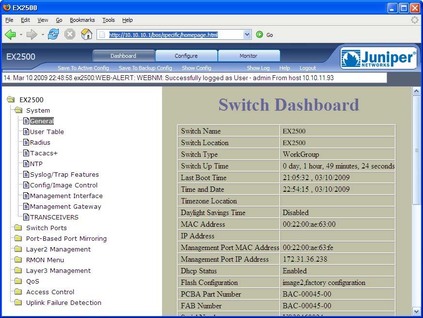 Chapter 1: Getting Started 4. Allow the Web Device Manager Dashboard page to load.