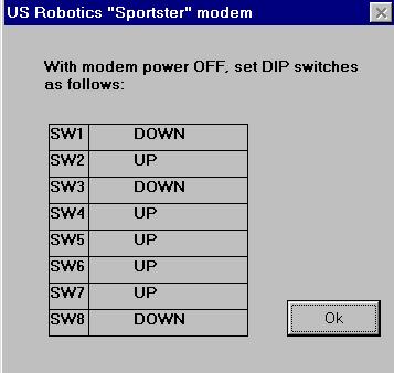 THIS IS A "ONE-TIME" PROCEDURE THAT SHOULD BE PERFORMED WHEN THE MODEM IS INSTALLED.