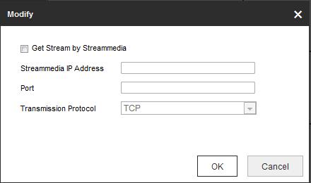 Step 2 Input Device Name, IP Address, Port, Password, Area Name and Channel Number. Check the checkbox of Get Stream by Stream Media to lower the network load of the device.