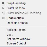 available. Step 5 If the decoded camera supports PTZ control, you can click control panel.
