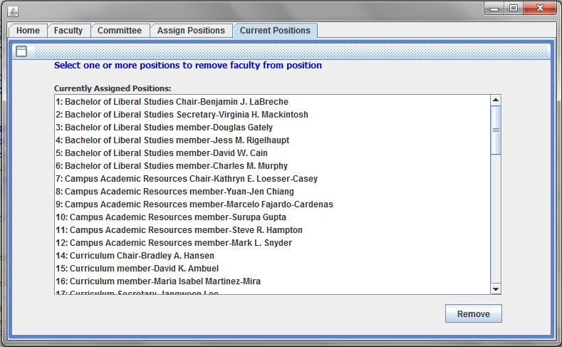 12 years. Then select a faculty member from the Faculty Eligible to Serve list. Click the Assign button. You should see a popup window notifying you that your changes were successful.