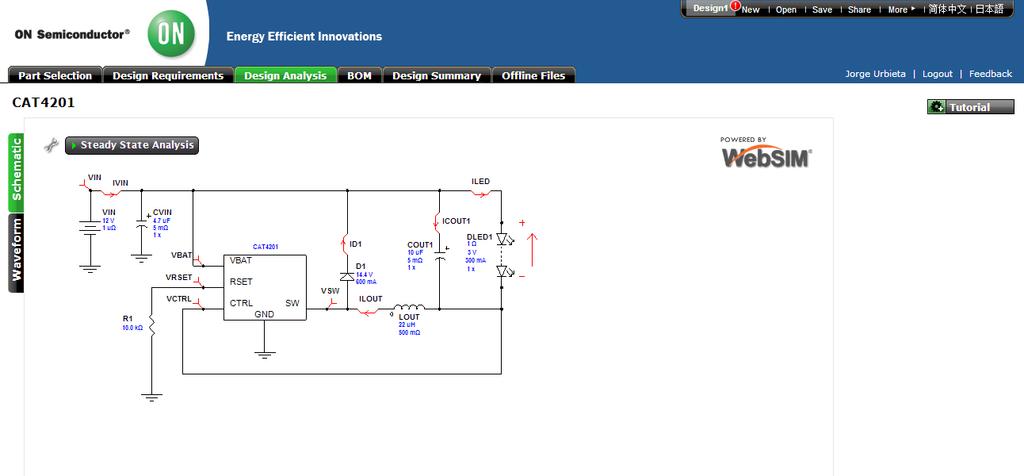 Generation, Summary Saved s Your design is displayed in an online schematic, which allows you to test your application in a virtual test bed.