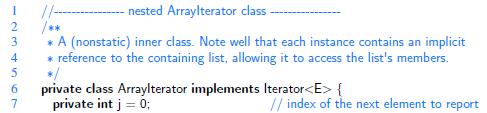 EXAMPLE OF IMPLEMENTING ITERATOR Nested ArrayIterator