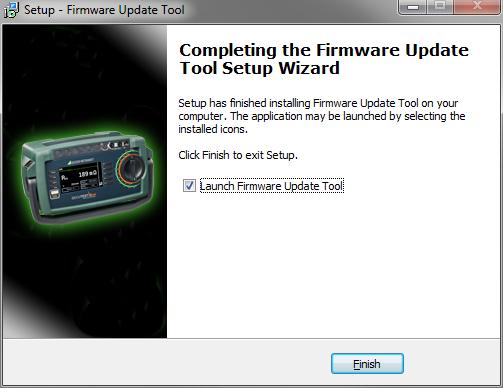 on the desktop. Firmware Update Tool Note Please note that upon each new firmware version a new Firmware Update Tool has to be downloaded from our homepage and installed on your PC.