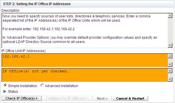 2.7 Initial Server Configuration At this stage, the one-x Portal for IP Office server software has been installed 26 and the service started.