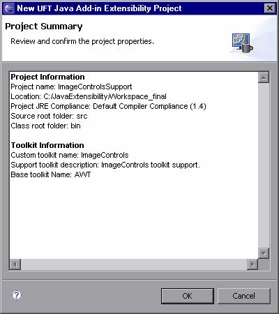 Chapter 6: Learning to Support a Simple Control Review the details of the project and click OK.