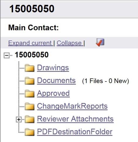 3. Select the Drawings folder to upload plan drawings or the Documents folder to upload other project documents.