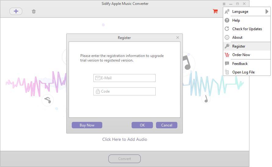 Purchase & Registration Purchase Sidify Apple Music Converter Register Sidify Apple Music Converter Purchase Sidify Apple Music Converter for Windows Tip: To buy a license key for Sidify Apple Music
