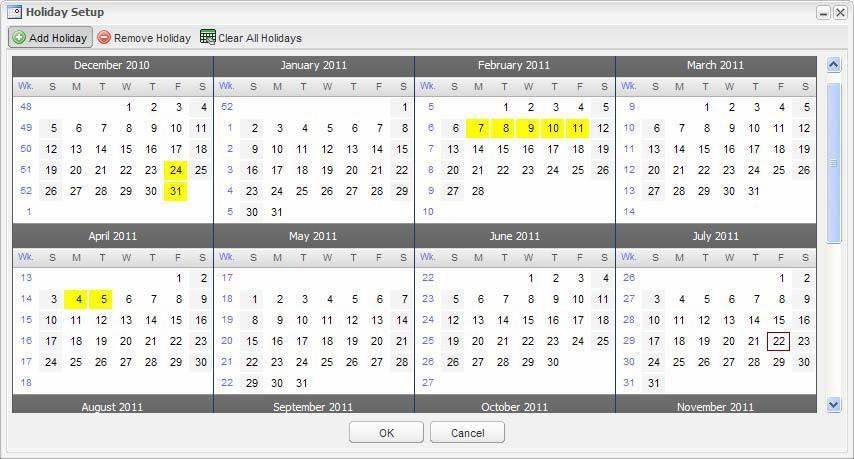 9 ASWeb 9.6.3 Specifying Holiday On the main page of GV-ASWeb, click the Holiday Setup icon.