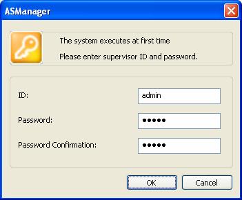 2.3 Logging in Before using the GV-ASManager, you need to set the login ID and password, and create a database. 1. Click Start, point to Programs, select Access Control and click ASManager.